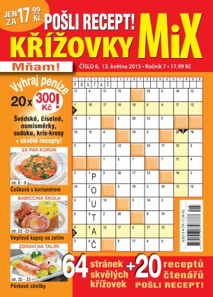 Pošli recept Křížovky MiX 6/2015