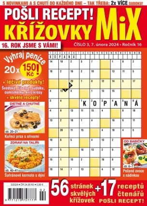 Pošli recept Křížovky MiX 3/2024