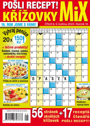 Pošli recept Křížovky MiX 6/2024